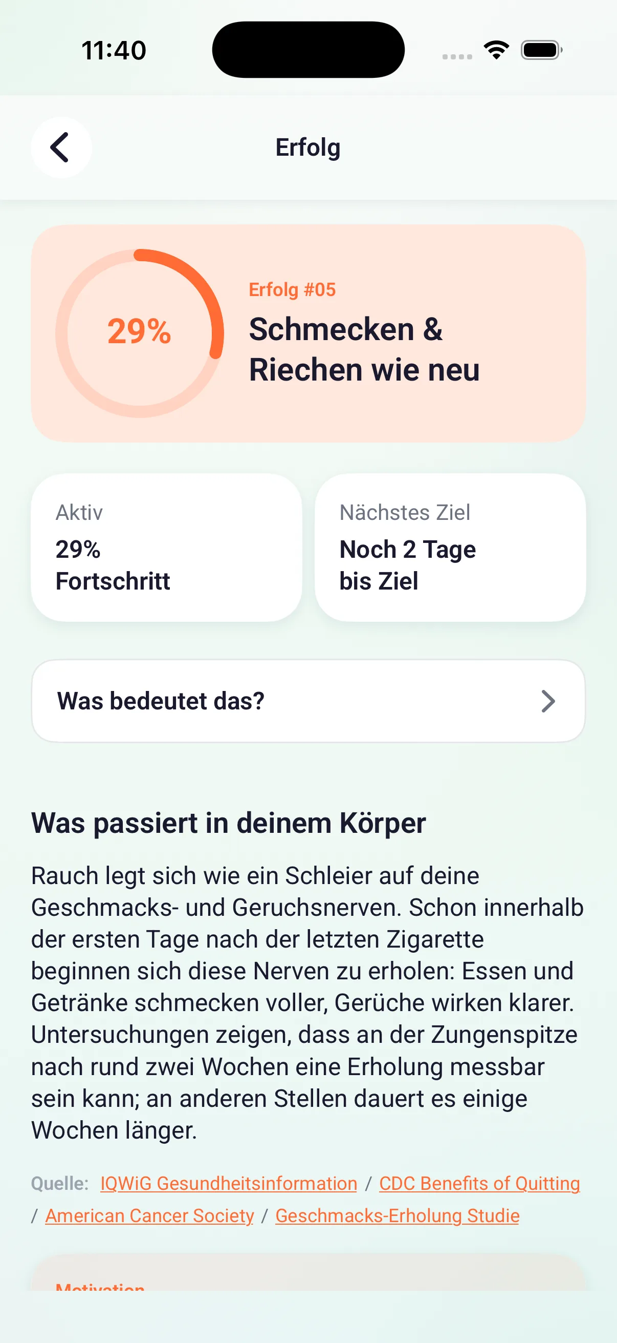 Jeder Meilenstein erklärt sich und nennt seine Quellen.